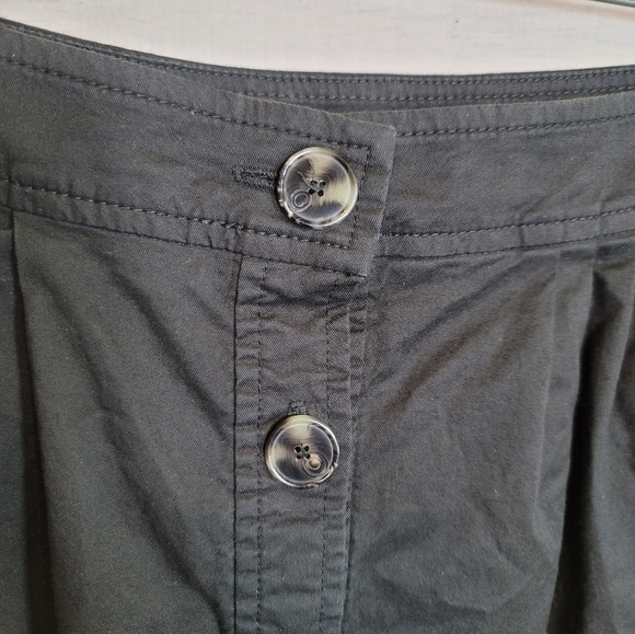 TRINK TURK A LINE BUTTON FRONT BLACK PLEATED SKIRT, SZ 12 - Picture 4 of 14